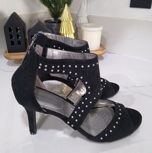 [H461] Worthington Black Studded Heels, Size 10